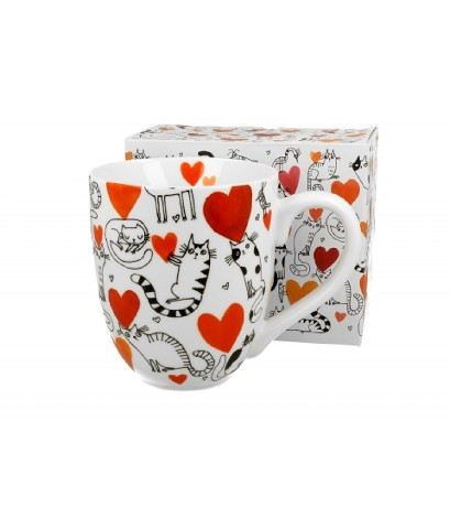 BÖGRE JUMBÓ PORCELÁN 1000ML MACSKÁS - SZÍV