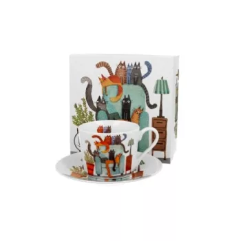 CSÉSZE+ALJ SZETT 1 SZEMÉLYES 230ML MACSKÁS - FOTEL