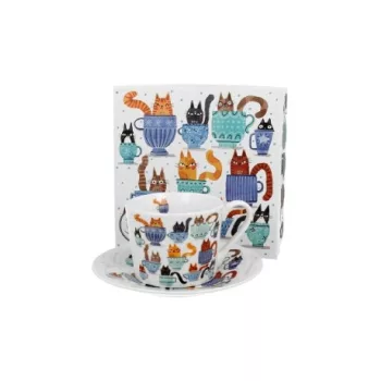 CSÉSZE+ALJ SZETT 1 SZEMÉLYES 230ML MACSKÁS - CSÉSZE