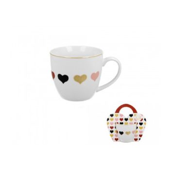 BÖGRE PORCELÁN 360ML 4 SZÍNŰ SZÍV