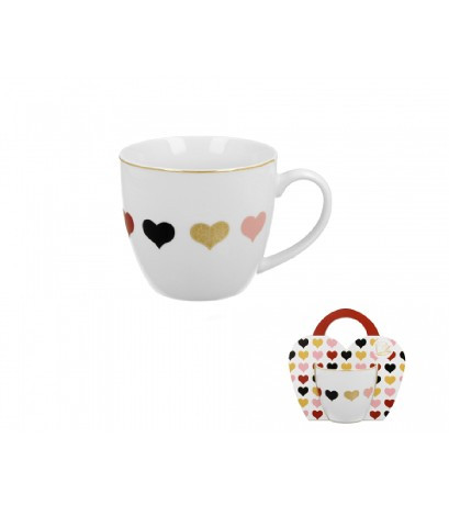 BÖGRE PORCELÁN 360ML 4 SZÍNŰ SZÍV