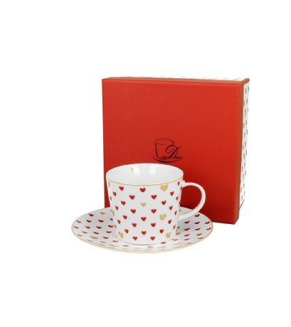 CSÉSZE+ALJ PORCELÁN 250ML SZÍV APRÓ