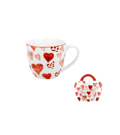 BÖGRE PORCELÁN 460ML SZÍV VEGYES