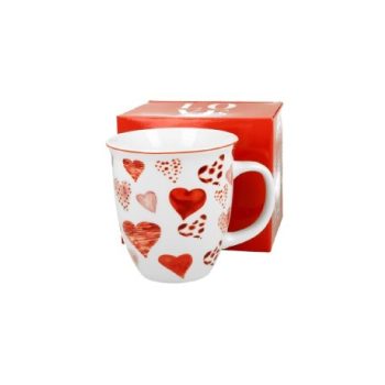 BÖGRE PORCELÁN 650ML SZÍV VEGYES