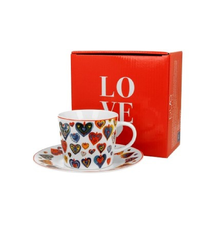 CSÉSZE+ALJ PORCELÁN 240ML SZÍV NÉPI