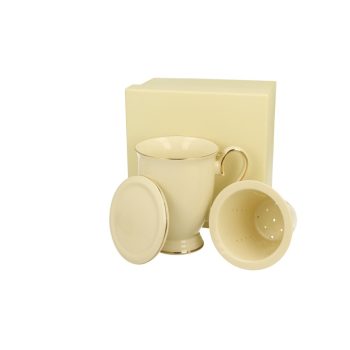 BÖGRE PORC. SZŰRŐVEL ÉS FEDŐVEL ECRU VICTORIA 400ML