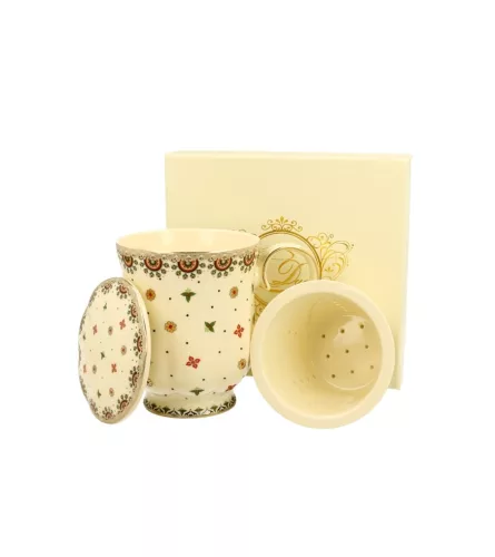 BÖGRE PORC. SZŰRŐVEL ÉS FEDŐVEL ECRU CASABLANCA  450ML