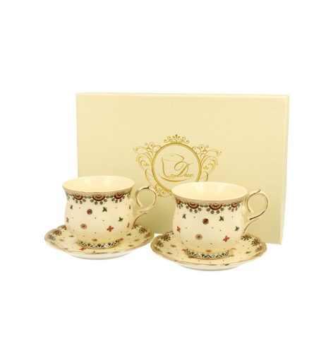 MOKKÁS CSÉSZE+ALJ SZETT PORC. 2SZ. ECRU CASABLANCA 150ML