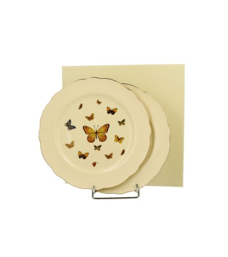 DESSZERT TÁNYÉR SZETT PORC. 2DB-OS ECRU BUTTERFLIES 20CM