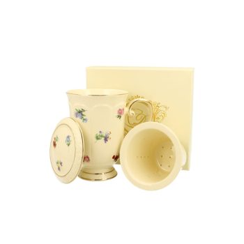 BÖGRE PORC. SZŰRŐVEL ÉS FEDŐVEL ECRU ENGLAND  450ML