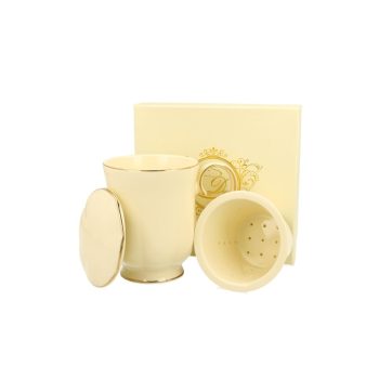 BÖGRE PORC. SZŰRŐVEL ÉS FEDŐVEL ECRU CLARK  450ML