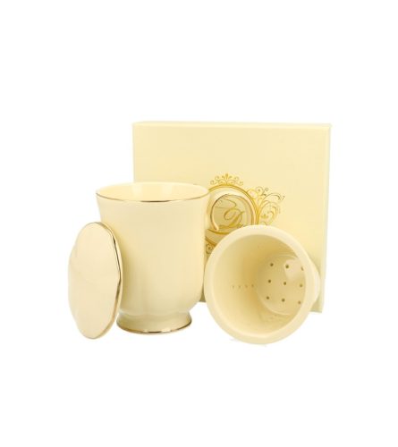 BÖGRE PORC. SZŰRŐVEL ÉS FEDŐVEL ECRU CLARK  450ML