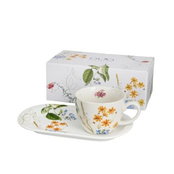   REGGELIZŐ SZETT JUMBO CSÉSZE+ALÁTÉT PORC. COLORS OF NATURE 450ML