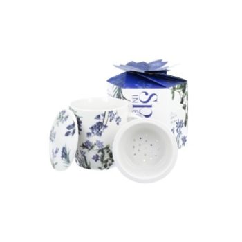 BÖGRE KÉK VIRÁG MINTÁVAL ÉS TEASZŰRŐVEL DÍSZDOBOZBAN