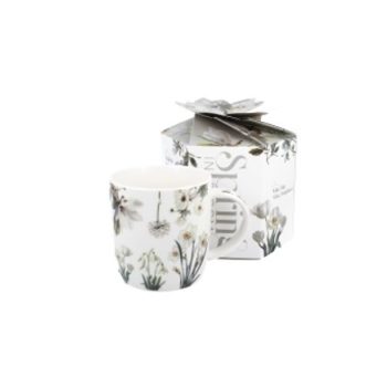 BÖGRE FEHÉR VIRÁG MINTÁVAL DÍSZDOBOZBAN