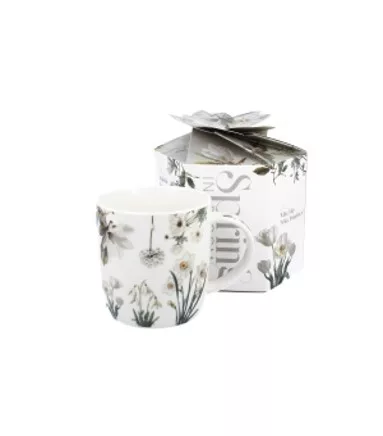 BÖGRE FEHÉR VIRÁG MINTÁVAL DÍSZDOBOZBAN