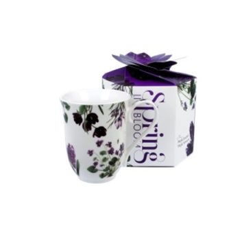 BÖGRE LILA VIRÁG MINTÁVAL DÍSZDOBOZBAN