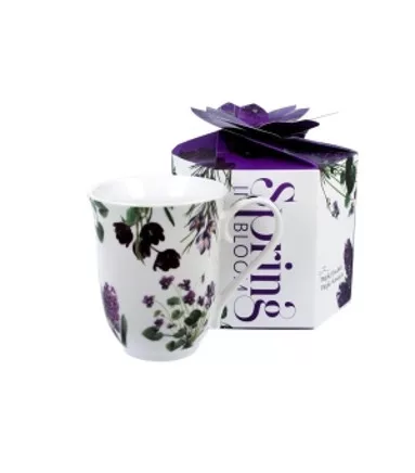 BÖGRE LILA VIRÁG MINTÁVAL DÍSZDOBOZBAN