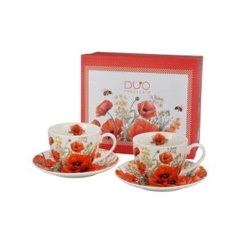 TEÁZÓ SZET 2DB-OS DÍSZDOBOZBAN PIPACSOS