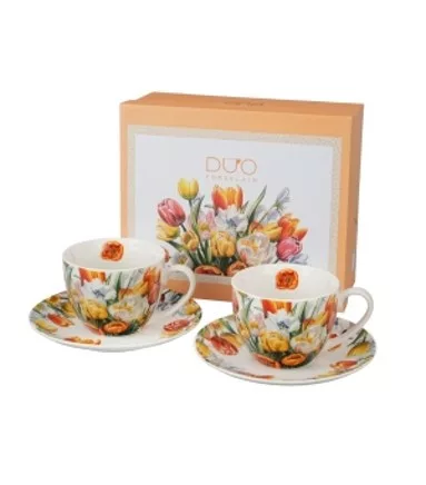 TEÁZÓ SZET 2DB-OS DÍSZDOBOZBAN TULIPÁNOS