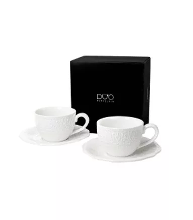 KÁVÉSCSÉSZE SZETT 2DB-OS FEHÉR, DÍSZDOBOZBAN "ALICE"