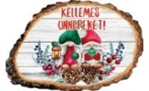 MÁGNES KARÁCSONYI DEKORÁCIÓVAL - KELLEMES UNNEPEKET 10X9CM