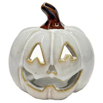 DÍSZ TÖK KERÁMIA HALLOWEENI 10X10CM FEHÉR
