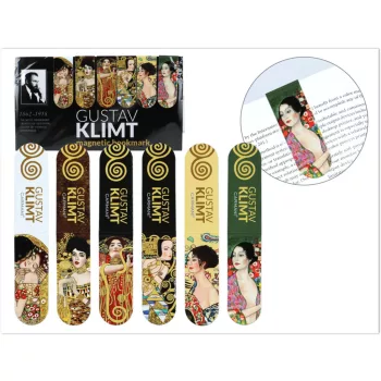 MÁGNESES KÖNYVJELZŐKÉSZLET KLIMT 6DB-OS 20X54MM