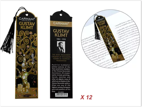 KÖNYVJELZŐKÉSZLET KLIMT 12DB-OS 5X18CM