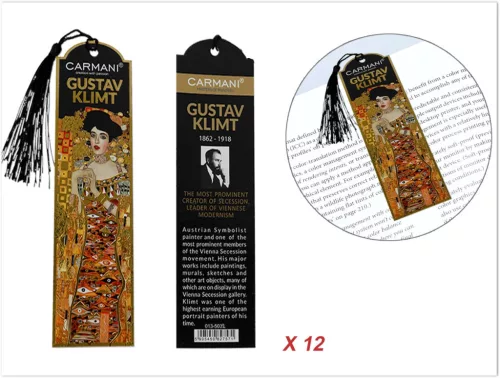 KÖNYVJELZŐKÉSZLET KLIMT 12DB-OS 5X18CM