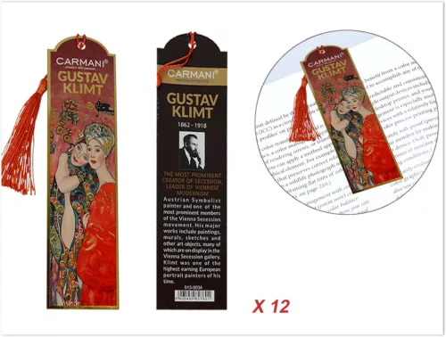 KÖNYVJELZŐKÉSZLET KLIMT 12DB-OS 5X18CM