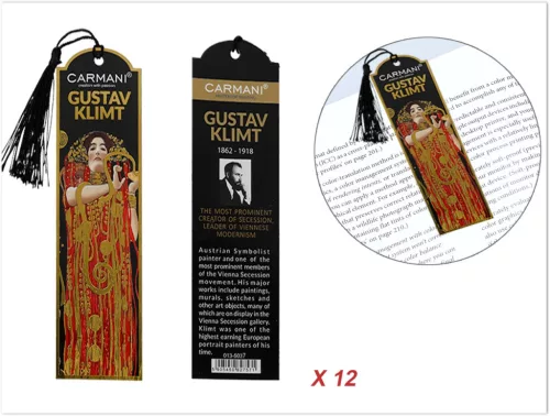 KÖNYVJELZŐKÉSZLET KLIMT 12DB-OS 5X18CM
