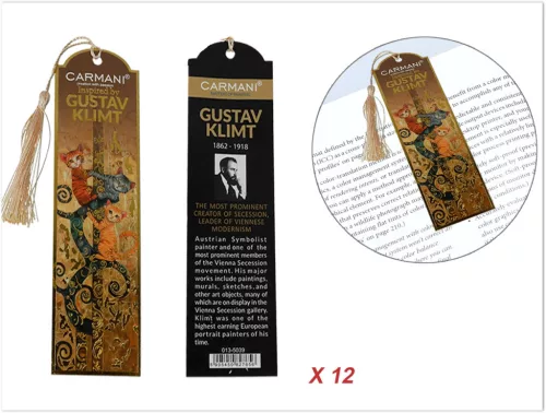 KÖNYVJELZŐKÉSZLET KLIMT 12DB-OS 5X18CM
