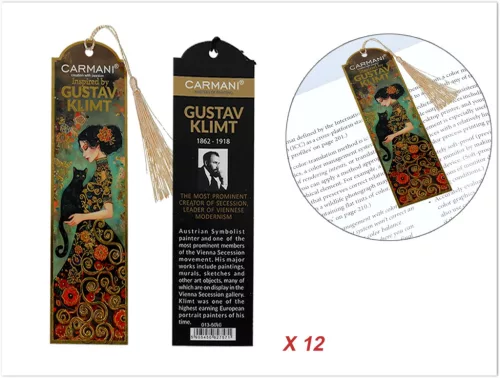 KÖNYVJELZŐKÉSZLET KLIMT 12DB-OS 5X18CM