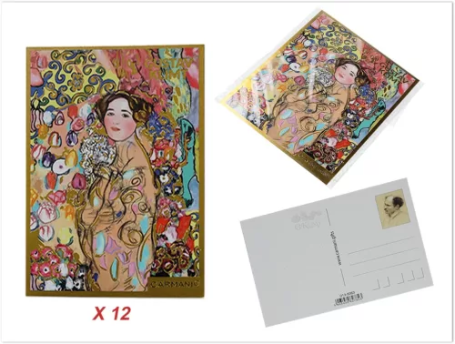 KÉPESLAPKÉSZLET KLIMT 12DB-OS 10,5X14,8CM