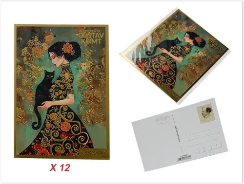 KÉPESLAPKÉSZLET KLIMT 12DB-OS 10,5X14,8CM