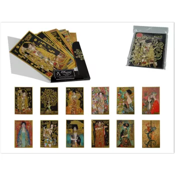 KÉPESLAP DÍSZMAPPÁBAN KLIMT 12DB-OS 10,5X14,8CM