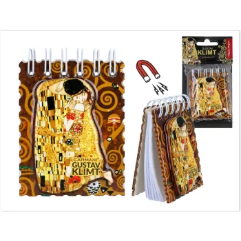 MÁGNESES JEGYZETFÜZET  - G.KLIMT, A CSÓK 6X9CM