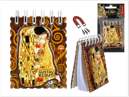 MÁGNESES JEGYZETFÜZET  - G.KLIMT, A CSÓK 6X9CM
