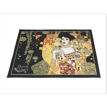 TÁNYÉR ALÁTÉT -G.KLIMT, ADELE. FEKETE HÁTTÉR 29,5X40CM