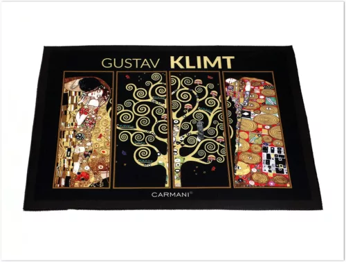 TÁNYÉR ALÁTÉT -G.KLIMT, VEGYES. FEKETE HÁTTÉR 29,5X40CM