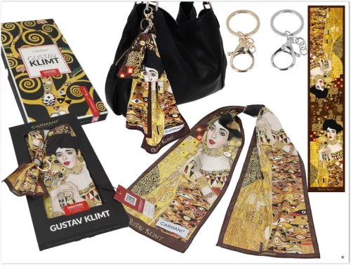 SZATÉN KENDŐ KULCSTARTÓ -KLIMT A ADELE 18X90CM