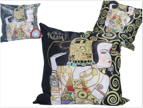 PÁRNA TÖLTÖTT CIPZÁRAS  KLIMT VÁRAKOZÁS, AZ ÉLET FÁJA 50X50CM