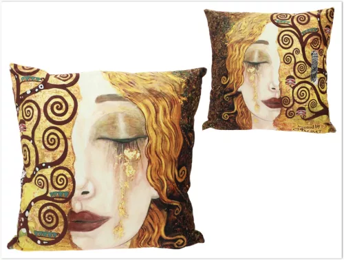 PÁRNA TÖLTÖTT CIPZÁRAS  KLIMT ARANY KÖNNNYEK 50X50CM