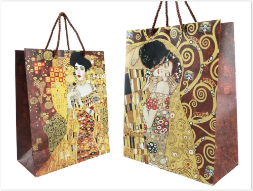 AJÁNDÉK TASAK KLIMT A CSÓK 26X32X12CM