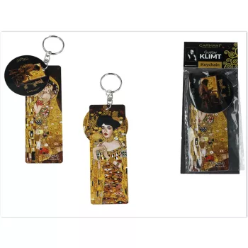 TÁSKADÍSZ/KULCSTARTÓ KLIMT A CSÓK ÉS ADELA 40X115MM