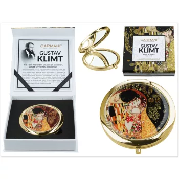 TÜKÖR KLIMT A CSÓK (FEKETE HÁTTÉR) 7CM, 11X11CM