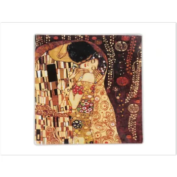 ÜVEGTÁL KLIMT "A CSÓK" 13X13CM
