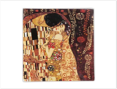 ÜVEGTÁL KLIMT "A CSÓK" 13X13CM