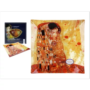 ÜVEGTÁL KLIMT "A CSÓK" 30X30CM